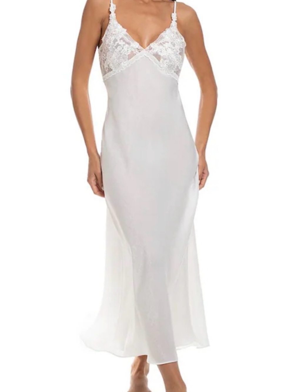 Ivory Lace-Trim Long Chemise Nightgown  and Robe XL - Picture 2 of 9